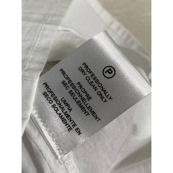 Dhruv Kapoor Anthropologie Button Up Top Women size XL White Blue 3D flower Boho - Picture 5 of 16